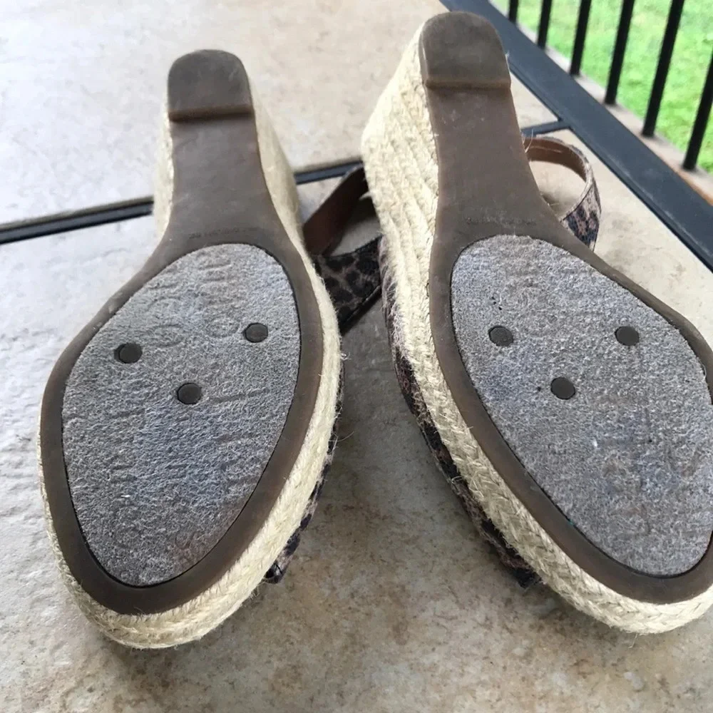 Franco Sarto Calvin Leopard Print Wedge Sandals